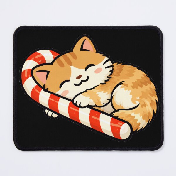 Item preview, Cute Candy Cane Cat Sleeping | Funny Christmas Cat designed and sold by Shtex.