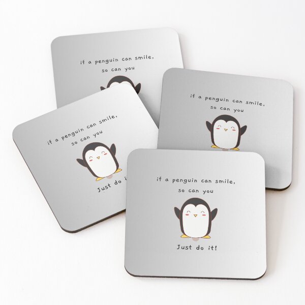 Item preview, Keep Smiling - Cute Penguin Motivational Art designed and sold by QuietTexts.
