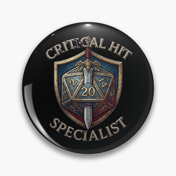 Item preview, Epic Critical Hit Specialist RPG D20 Sword - Fantasy Tabletop Gaming Gear designed and sold by HoruxDesign.