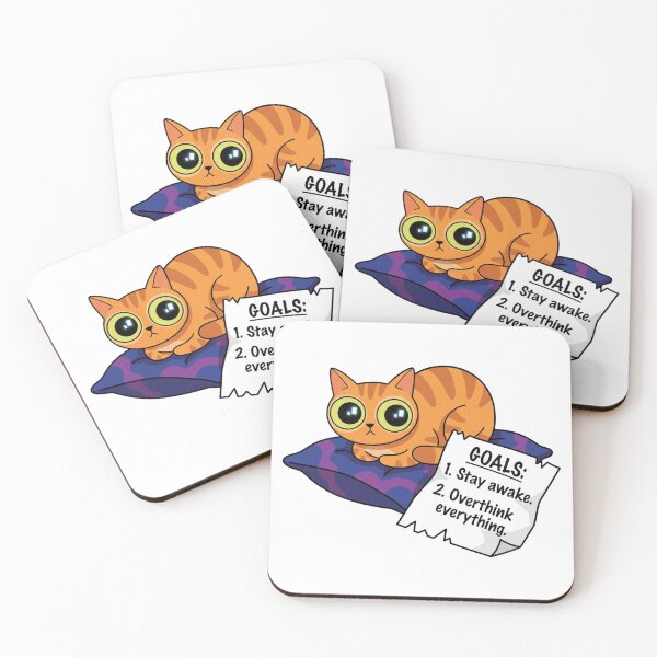 Item preview, Goals: Stay Awake Overthink Everything Funny Cat Graphic for Student designed and sold by chattsuede.