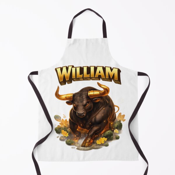 Item preview, William Taurus – Zodiac Golden Bull Fantasy Name Art designed and sold by AlexLineArt.