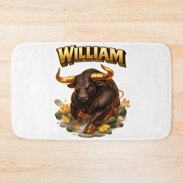 Item preview, William Taurus – Zodiac Golden Bull Fantasy Name Art designed and sold by AlexLineArt.