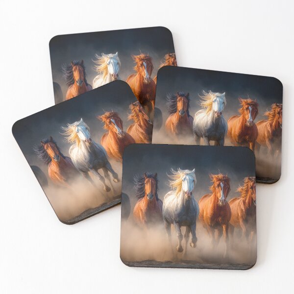 Item preview, Majestic Herd of Running Horses in Dusty Landscape designed and sold by Artessie.