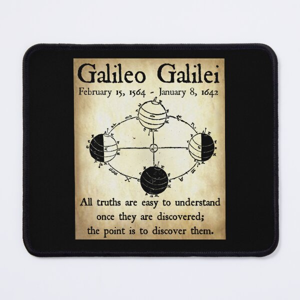 Item preview, Nerdy Vintage Galileo Galilei Science Teacher Black Text Parchment designed and sold by MathWare MathClips.