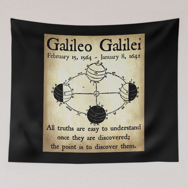 Item preview, Nerdy Vintage Galileo Galilei Science Teacher Black Text Parchment designed and sold by MathWare MathClips.