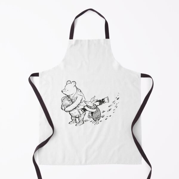 Item preview, Festive Pooh and Piglet, Classic Winnie the Pooh Illustration, Black & White designed and sold by Artanine.