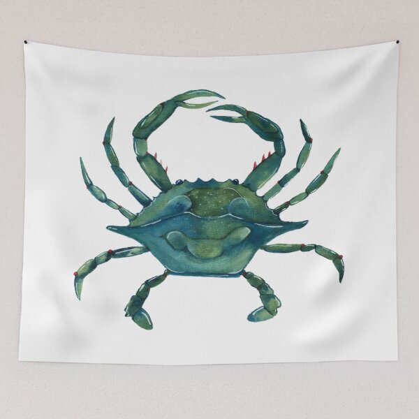 Item preview, Watercolor Turquoise Crab designed and sold by SaskyaFate.