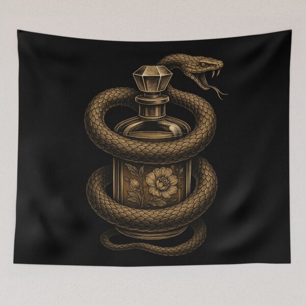 Item preview, Venomous Alchemy Snake Perfume – Gothic Occult Poison Bottle Art designed and sold by Mouraludia.