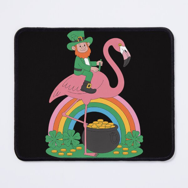 Item preview, St. Paddy's Flamingo with Leprechaun St. Patrick's Day designed and sold by Vexat062Art.