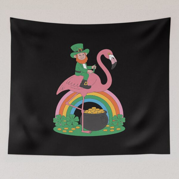 Item preview, St. Paddy's Flamingo with Leprechaun St. Patrick's Day designed and sold by Vexat062Art.