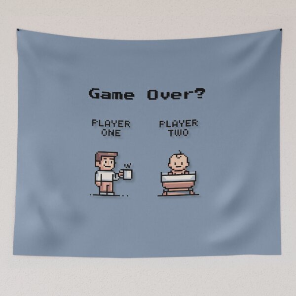 Item preview, Game Over? Funny Retro Parenting Pixel Art Design designed and sold by MadeInNapTime.