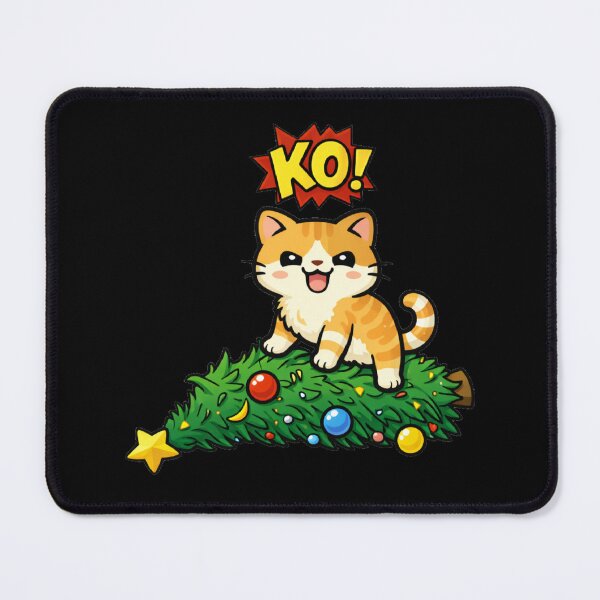 Item preview, Funny Christmas Cat Knocking Over the Tree designed and sold by Shtex.
