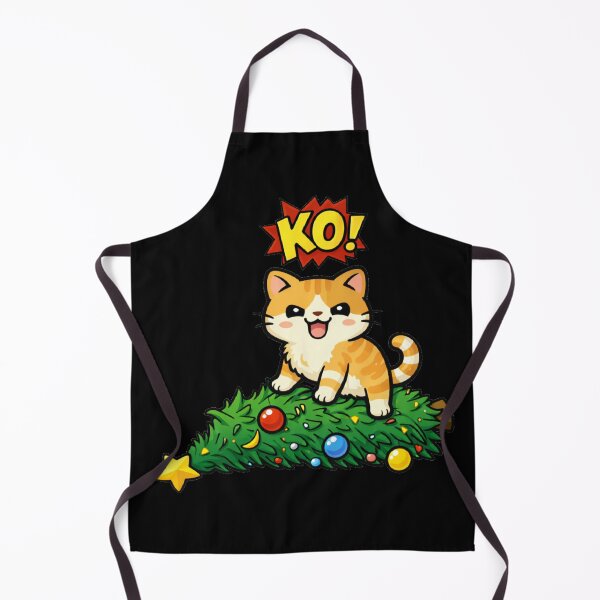 Item preview, Funny Christmas Cat Knocking Over the Tree designed and sold by Shtex.