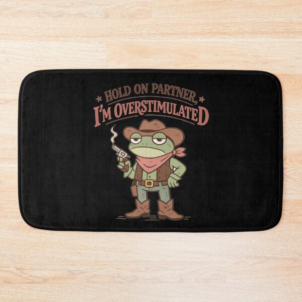 Item preview, Overstimulated Cowboy Frog Funny Meme designed and sold by IdealDo.