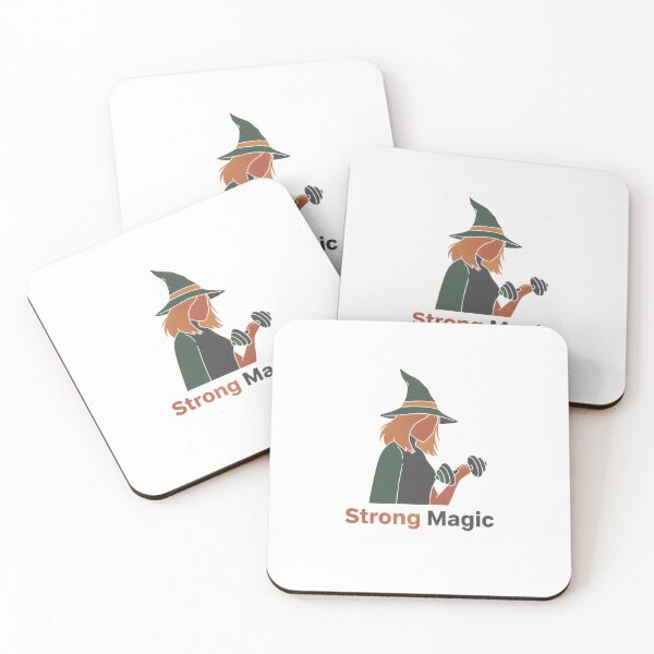 Item preview, Strong Magic – Witch Workout Fitness Witch with Dumbbell Vintage Gym Design designed and sold by Minted..