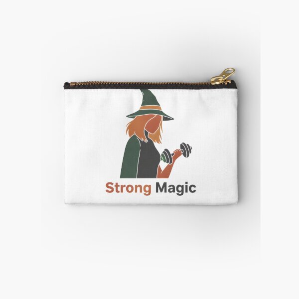 Item preview, Strong Magic – Witch Workout Fitness Witch with Dumbbell Vintage Gym Design designed and sold by Minted..