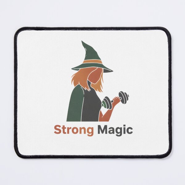 Item preview, Strong Magic – Witch Workout Fitness Witch with Dumbbell Vintage Gym Design designed and sold by Minted..
