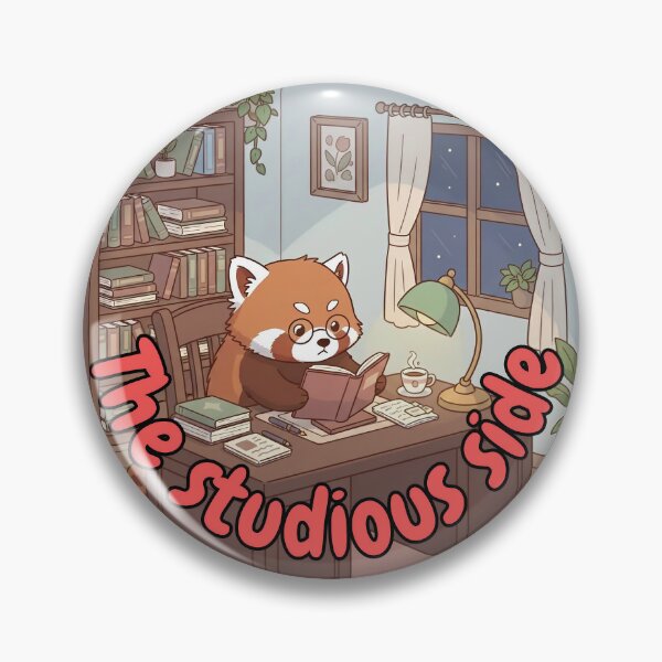 Item preview, The Studious Side | Studying Red Panda Art designed and sold by Pets & Memes & Stuff.