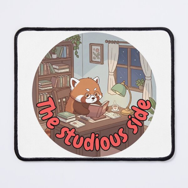 Item preview, The Studious Side | Studying Red Panda Art designed and sold by Pets & Memes & Stuff.