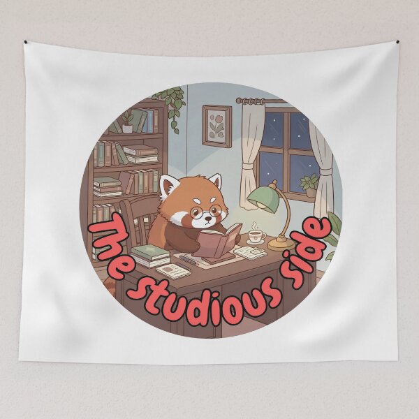 Item preview, The Studious Side | Studying Red Panda Art designed and sold by Pets & Memes & Stuff.