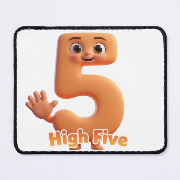 Item preview, Playful Orange Number 5 Mascot | "High Five" Fun Kids Graphic designed and sold by ToonyTeez.