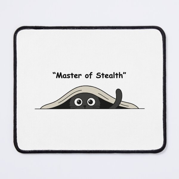 Item preview, Funny Black Cat Hiding Under Rug Master of Stealth Meme designed and sold by 6im0.