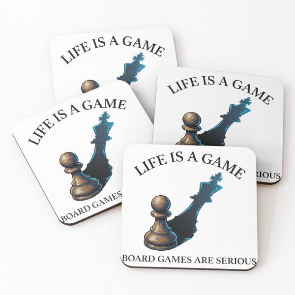 Item preview, Life is a Game Board Games are Serious - Chess Pawn King Shadow Strategy designed and sold by HoruxDesign.