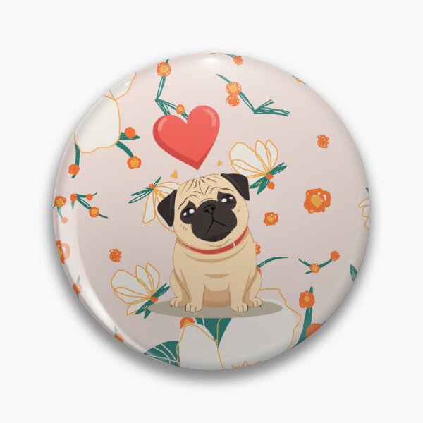 Item preview, Minimalist Pug Shirt – Clean Floral Dog Vector Design designed and sold by PugsRus.