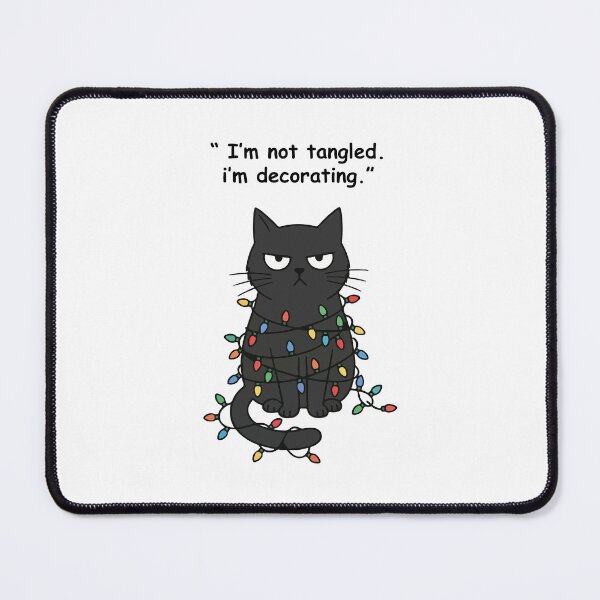 Item preview, Funny Black Cat Tangled in Christmas Lights I'm Not Decorating designed and sold by 6im0.
