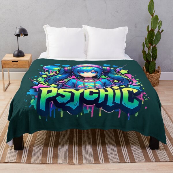 Item preview, Psychic Anime Girl Street Art Illustration – Neon Urban Style Design designed and sold by TshirtMyMom.