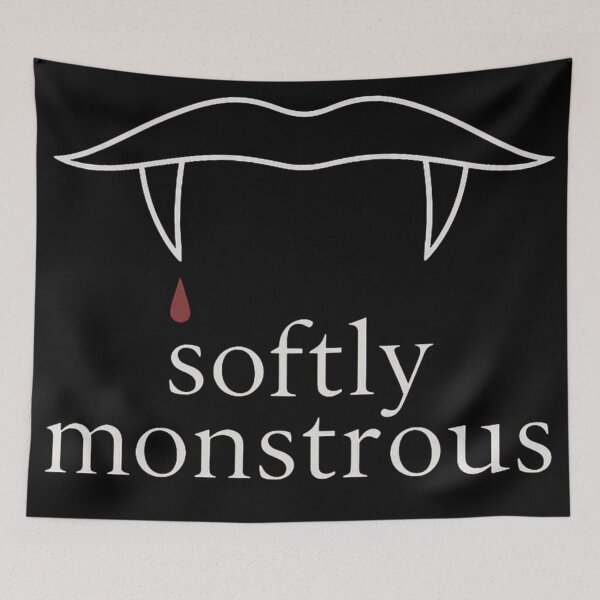 Item preview, Softly Monstrous – Gothic Vampire Quote Minimal Dark Art designed and sold by Mouraludia.