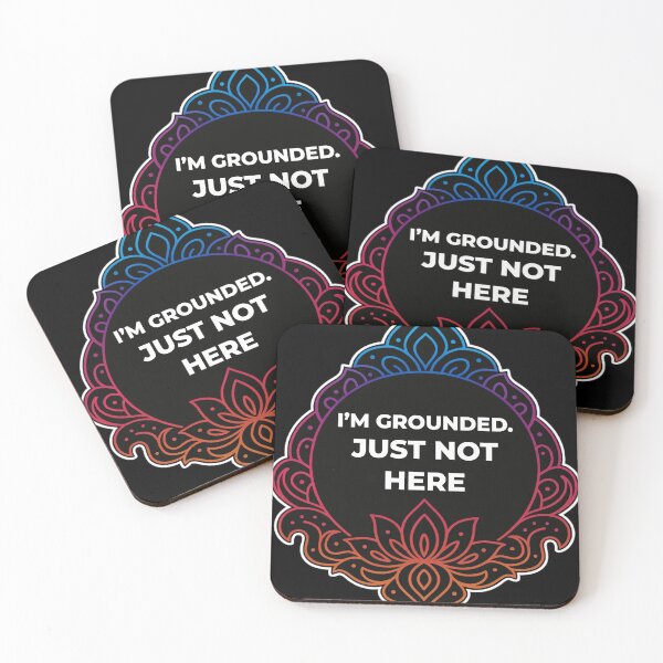 Item preview, SARCASTIC SPIRITUAL – I’m Grounded. Just Not Here – GIFT FOR FRIEND • Minimal Spiritual Humor • Neon Mandala designed and sold by JacobKAurumhead.