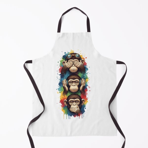 Item preview, Three Wise Monkeys - Colorful Watercolor Splash Art designed and sold by Latikshop.