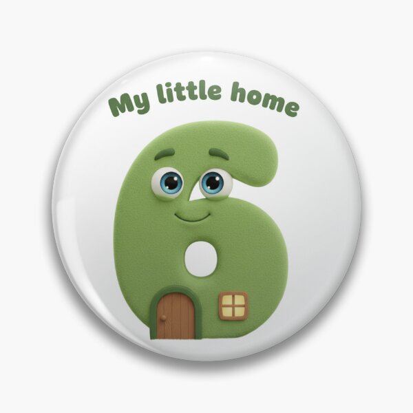Item preview, Cute Fuzzy Number 6 House | "My Little Home" Kids Cartoon Graphic designed and sold by ToonyTeez.