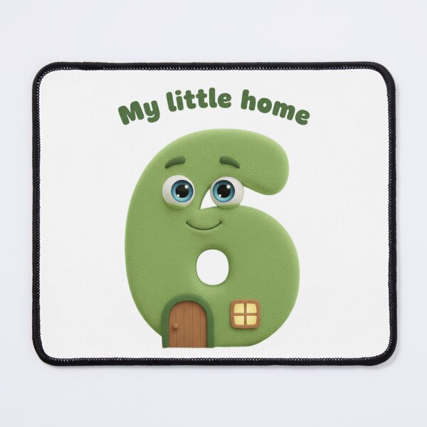 Item preview, Cute Fuzzy Number 6 House | "My Little Home" Kids Cartoon Graphic designed and sold by ToonyTeez.