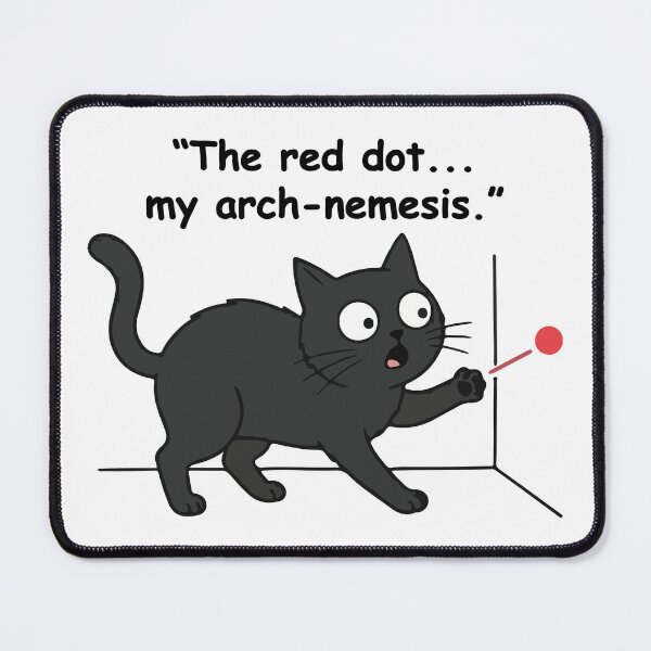 Item preview, Funny Black Cat Chasing Red Dot Laser Pointer Arch Nemesis designed and sold by 6im0.