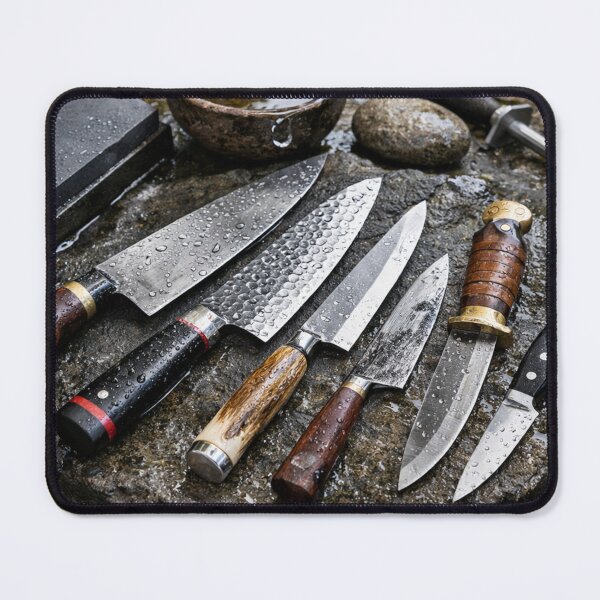 Item preview, Knife Sharpening Still Life, Wet Whetstone and Blade Set designed and sold by Prayful.