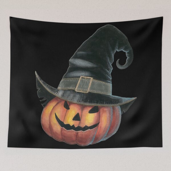 Item preview, Watercolor Pumpkin Witch designed and sold by SaskyaFate.
