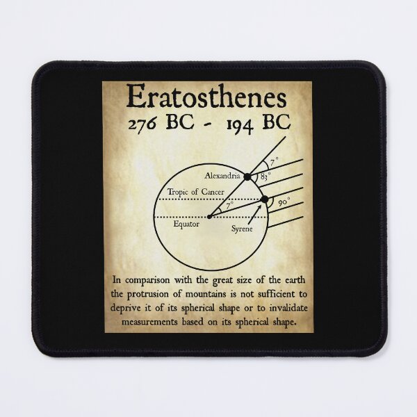 Artikelvorschau, Nerdiges Vintage-Etikett von Eratosthenes (Wissenschaft, Mathematik, Lehrer) mit schwarzem Text auf Pergament entworfen und verkauft von MathWare MathClips.