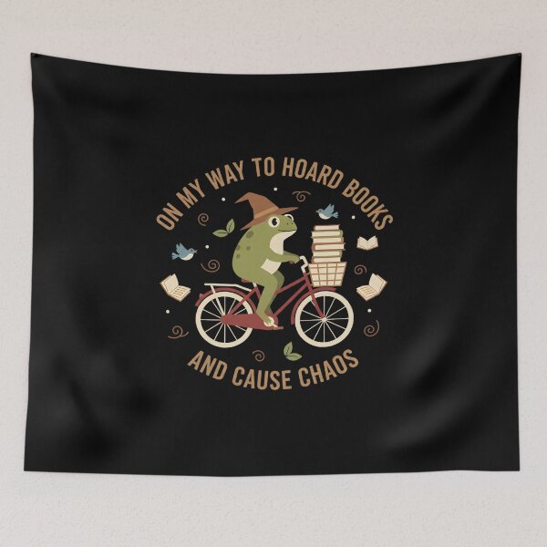Item preview, Funny Frog  On My Way To Hoard Books And Cause Chaos Cottagecore Cozy designed and sold by faridman.