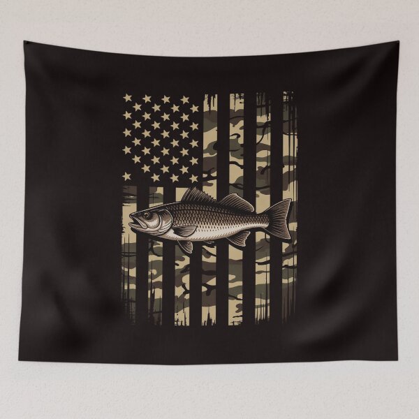 Item preview, Flatfish Fishing Plaice Halibut American Flag Camouflage designed and sold by lavethediso.