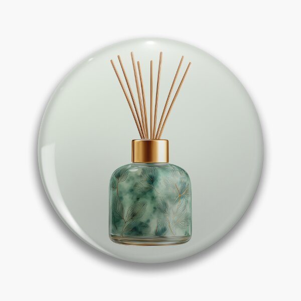 Item preview, Green Diffuser Bottle with Wooden Reeds designed and sold by Violet Peonies.