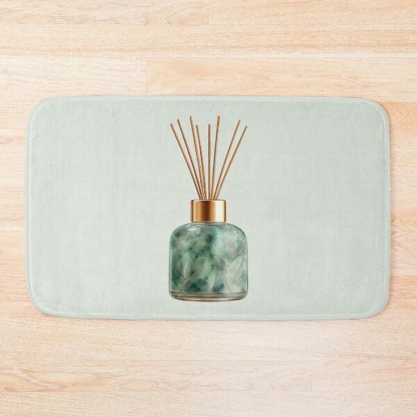 Item preview, Green Diffuser Bottle with Wooden Reeds designed and sold by Violet Peonies.