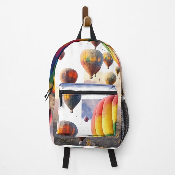 Item preview, Rainbow Hot Air Balloon Sky Parade, Dreamy Travel Collage Wall Art designed and sold by Prayful.