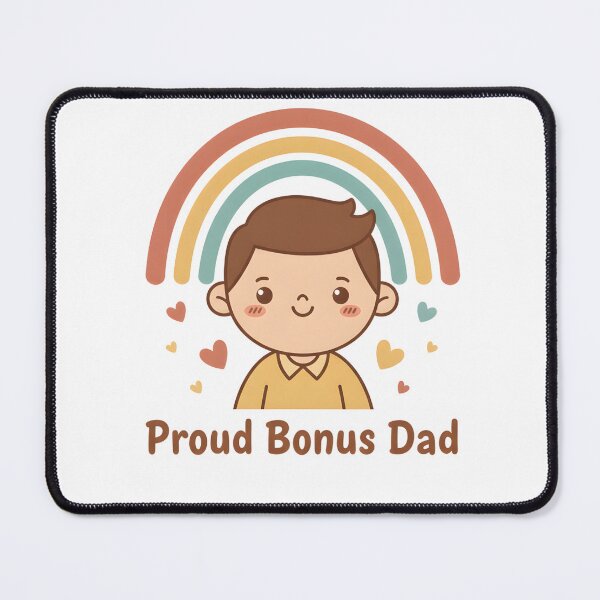 Artikelvorschau, Proud Bonus Dad – Kawaii Rainbow Stepdad Design für Patchworkfamilie & Vatertag entworfen und verkauft von Minted..