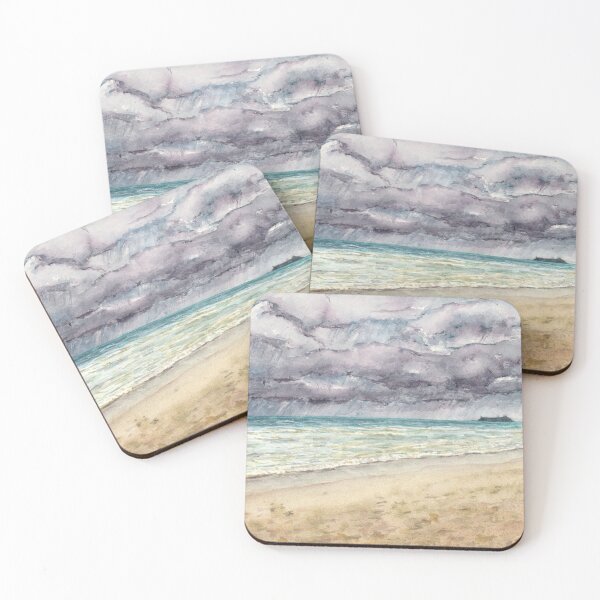 Item preview, Ocean Beach Encroaching Storm - Watercolor designed and sold by FaireWaveArt.