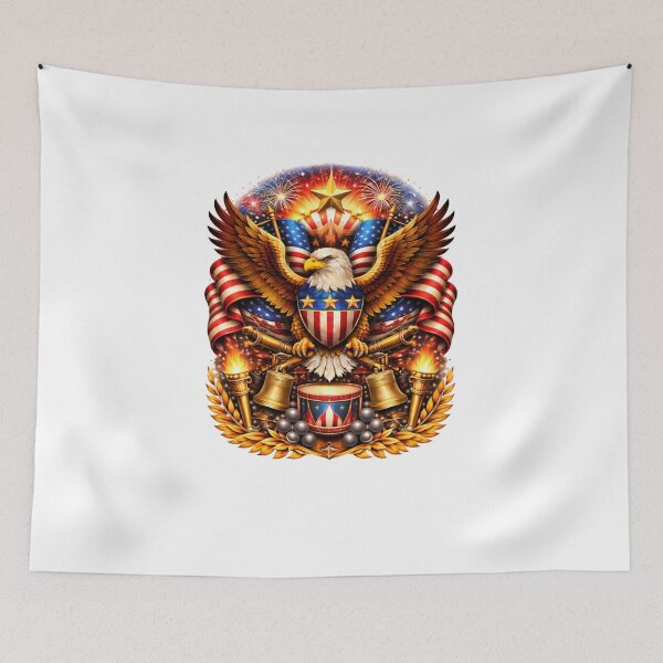 Item preview, 250 Anniversary of the USA - Majestic Bald Eagle Patriotic Emblem - American Freedom & Pride Art designed and sold by Collins Design.