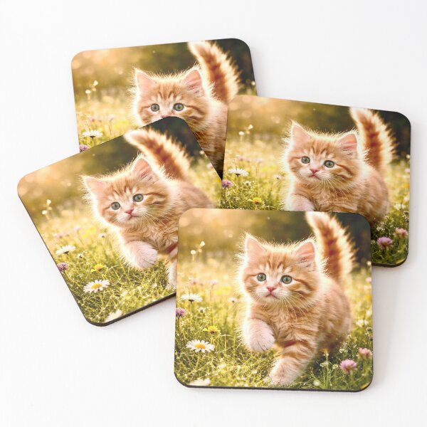 Item preview, A playful kitten toddles across a spring meadow. designed and sold by Steffani Lehmann.