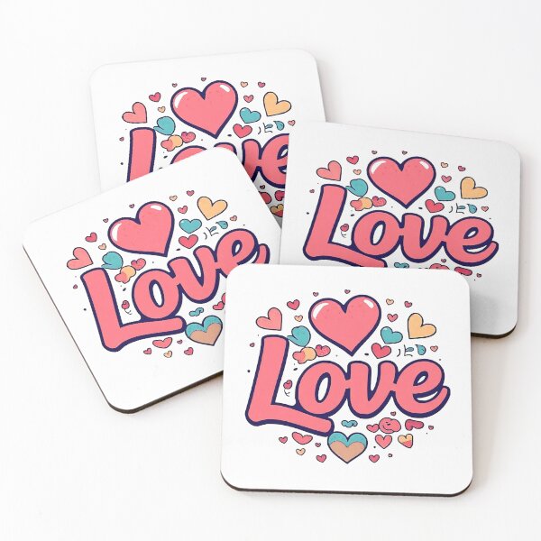Item preview, The word “Love” surrounded by colorful hearts designed and sold by Beleza e Estilo.