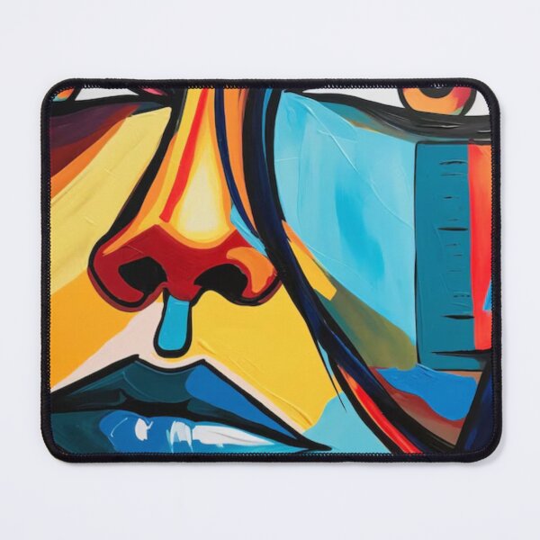 Aperçu de l'œuvre Portrait abstrait en couleurs divisées, art facial créée et vendue par Prayful.